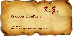 Kruppa Zamfira névjegykártya